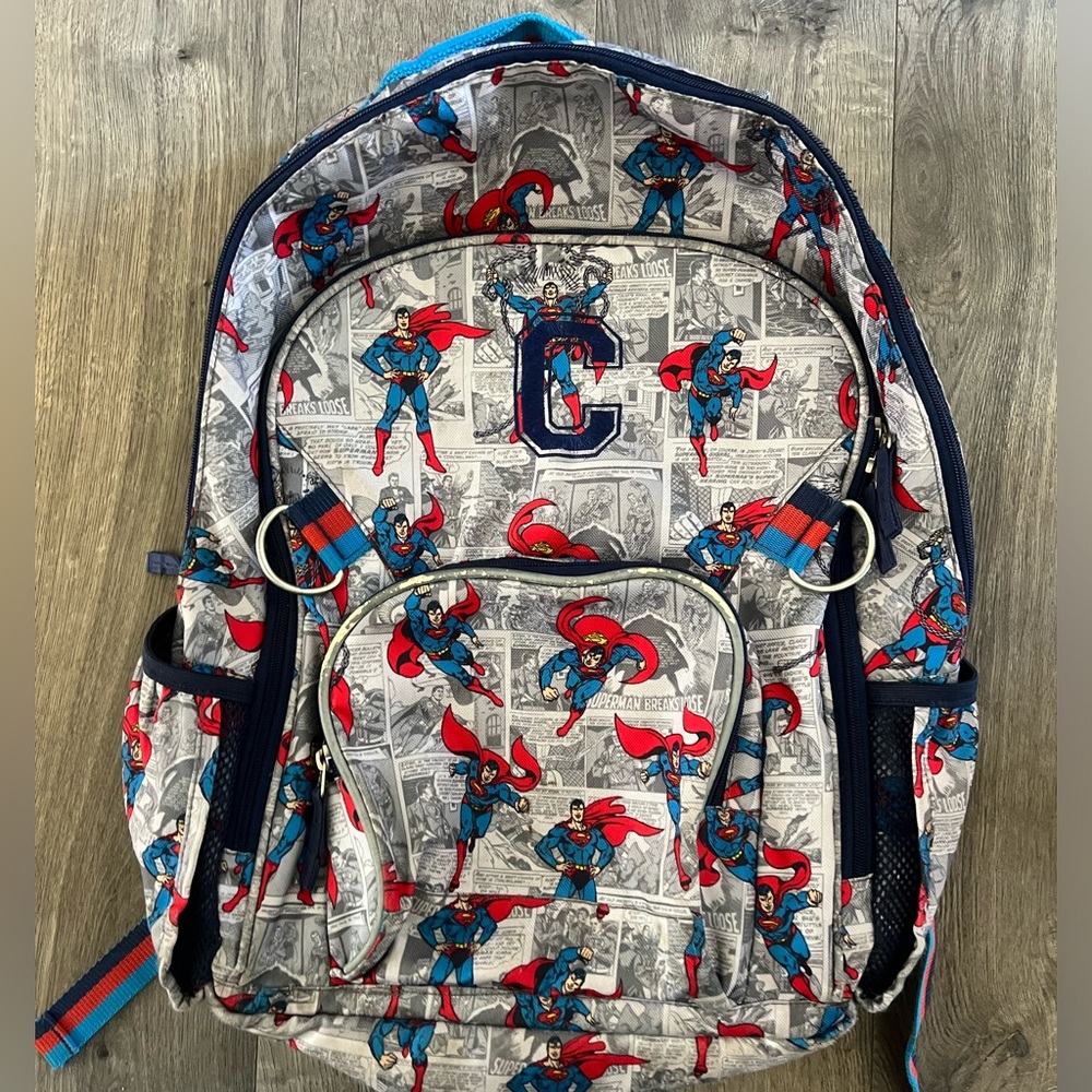 Pottery Barn Kids Superman Personalized ‘C’ Bookbag
